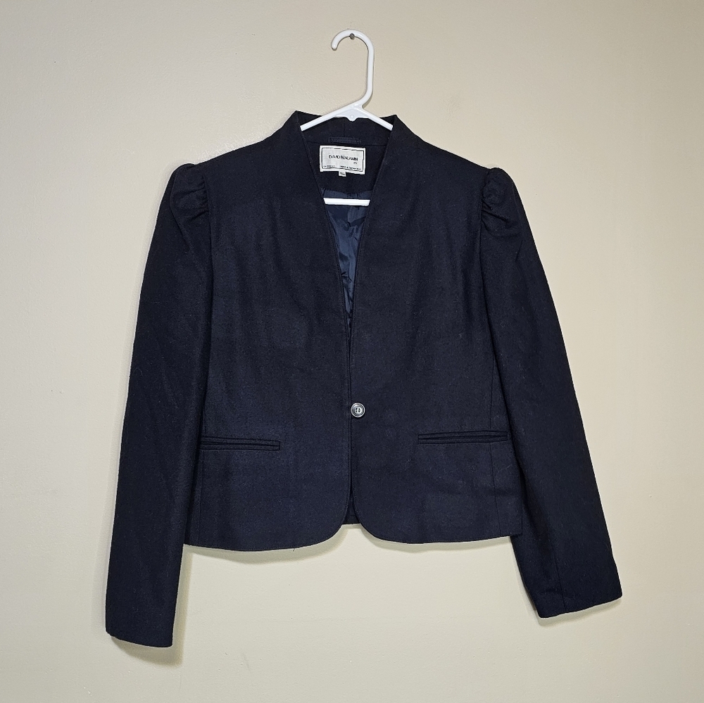 David Benjamin Wool Blazer Jacket Women's Size 13/14 Short Navy Blue Classic